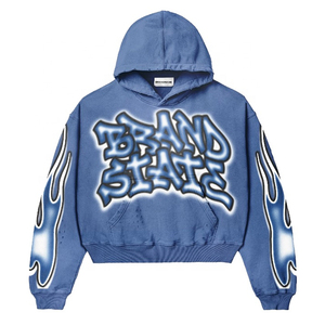 Sudadera con Capucha Streetwear DTG con Pedrería para Hombre, Sudadera con Capucha de Diseñador Estampada de Felpa Francesa, Sudadera con Capucha Oversize de Gran Gramaje y Sudaderas - Product Image 3