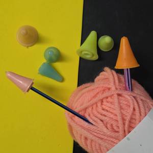 AA0088 Knitting Needle Point Protector | Orange Knitting Needle Point Protector Cone Shape For <b>Crochet</b> <b>Hook</b> Tip Cover - Product Image 3