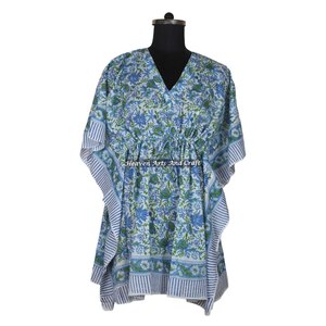 Robe de soirée africaine pour femmes, robes ethniques, robes courtes kaftan pour femmes KFCS151, meilleure fabrication de robes pour femmes avec impression à la main - Product Image 3