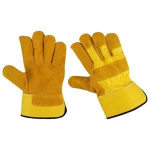 ถุงมือป้องกันมือคุณภาพสูงสำหรับงานหนัก ทำจากหนังวัวแท้ บุด้วยผ้ากันความร้อน ทนความร้อน เหมาะสำหรับงานอุตสาหกรรมและความปลอดภัย - Product Image 6