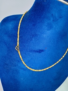 Magnifique Chaîne à Maillons Feuille Fantaisie en Or Massif 22K pour Femme, Collier Fin en Or Jaune Véritable 916 Marqué, Idéal Cadeau Bijou - Product Image 3