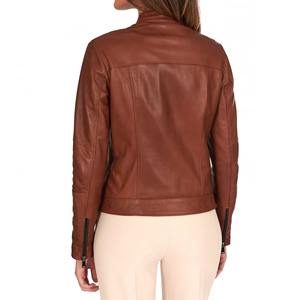 Chaqueta de Cuero Vacuno Genuino para Mujer, Gruesa y Duradera, Estilo Motero, Abrigo de Invierno, Fabricación OEM al por Mayor - Product Image 6