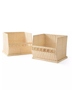 Panier de rangement empilable en rotin fait main, bac organisateur en osier pour jouets d'enfants, livres, étagère de chambre d'enfant, placard, solution de rangement domestique - Product Image 3