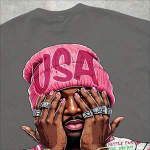 Camiseta Blanca Oversize de Algodón 100% para Hombre, Tejido Grueso GSM, Hombros Caídos, Estilo Urbano, Transpirable, Ecológica, Impresión Personalizada - Product Image 3