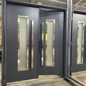 Portes intérieures sur mesure en fer forgé avec verre, porte française décorative moderne en acier pour villa de luxe, hôtel et maison résidentielle - Product Image 3