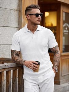 Polo de golf con cremallera de un cuarto para hombre, ligero y transpirable, ideal para verano - Product Image 3
