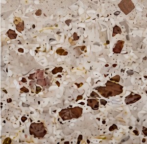 Tabla de cortar rectangular de terrazo beige con asa para cocina - Product Image 5