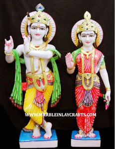 หินอ่อนสีขาว Radha รูปปั้น - Product Image 5