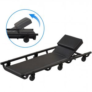 Carrello da officina regolabile a 4 livelli per riparazioni auto, con schienale imbottito spesso e confortevole, 6 ruote girevoli, per impieghi gravosi - Product Image 1