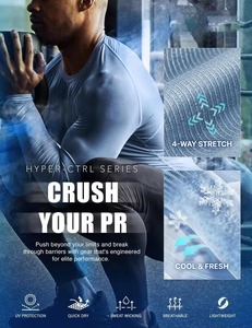 เสื้อรัดรูปป้องกันการเกิดผื่นคัน รุ่นใหม่ล่าสุด คุณภาพสูง สำหรับทุกเพศ ทุกวัย แห้งเร็ว ป้องกันแบคทีเรีย ป้องกันรังสียูวี ผลิตจากโพลีเอสเตอร์/ไนลอน - Product Image 6