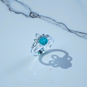 แหวนเงินแท้ 925 น้ำหนักเบา ประดับด้วยพลอยเทอร์ควอยซ์ ราคาขายส่ง - Product Image 2