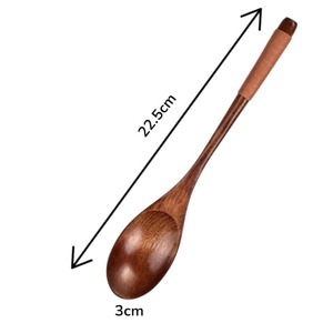 Wooden Eco-Friendly High Quality Serving Spoons Length Hand Design Hole End Salad Serving for Home Restaurant - Product Image 4