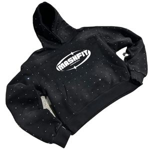 Mode streetwear y2k pour hommes, sweat à capuche avec strass, épaules tombantes, sweat en molleton de coton lourd, sweat à capuche délavé à l'acide, sweat à capuche zippé délavé au soleil - Product Image 1