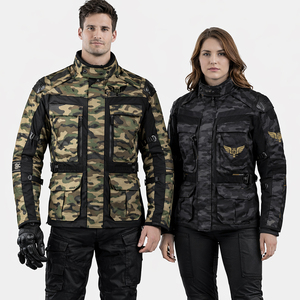 Veste de moto camouflage personnalisée OEM, imperméable, pour le tourisme aventure, avec protections CE, équipement de motard. - Product Image 1