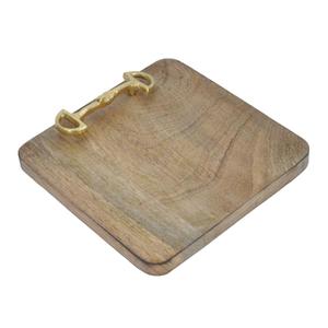Plateau de service carré en bois de qualité supérieure, design mors de cheval, plateaux décoratifs de luxe, utilisation commerciale, plateau de luxe, fournitures hôtelières - Product Image 1