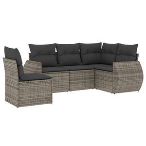 Garden <b>Sofa</b> <b>Set</b> Pe Rattan Grey Color Outdoor Furniture Waterproof Contemporary Design - Product Image 4