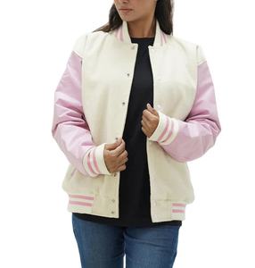 Veste universitaire en laine pour femme 2026 avec broderie personnalisée, manches longues, vêtement d'hiver respirant, grande taille, veste de basketball - Product Image 4