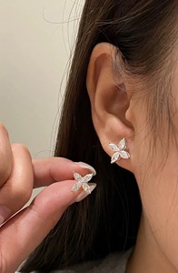 ZAWO HOUSE Marquise <b>Earrings</b> Gift for Girls VVS1 Lab Grown Diamond Sterling <b>Silver</b> Filled Brilliant Cut Luxury <b>Stud</b> <b>Earrings</b> - Product Image 3
