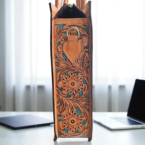 Sac fourre-tout en cuir artisanal pour femmes, sac à main en cuir véritable à motifs floraux avec poignée supérieure - Product Image 5