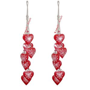 Hand Painted Red <b>Bells</b> Cluster With Glass Beads, Indian Wind Chimes String of Cow <b>Bells</b>, Door Hanging <b>Bells</b> Garlands - Product Image 5