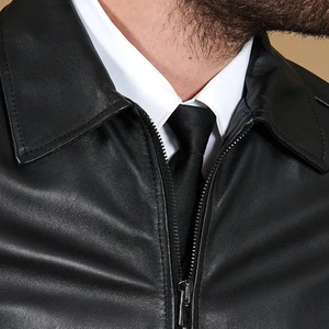 Chaqueta de cuero negra para hombre, estilo blazer vintage, para hombre y mujer - Product Image 2