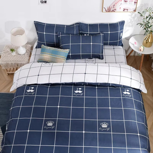 Modern Geometric Print <b>Duvet</b> <b>Cover</b> <b>Set</b> <b>Navy</b> Blue Cotton 400TC All Season Home Bedding - Product Image 2