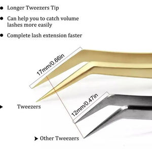 Pinzas Profesionales Premium Kaamir Instruments de Acero Inoxidable para Extensión de Pestañas, Antimagnéticas, Punta Suave, Mango Cómodo - Product Image 4