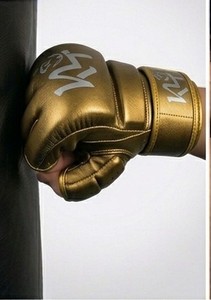 Gants de boxe demi-doigts en cuir PU pour entraînement et sparring MMA Muay Thai Kickboxing KLTW INT'L KL-MMA-001 - Product Image 4
