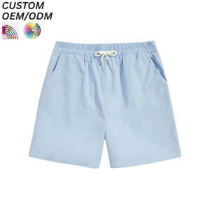 Shorts en coton uni pour hommes, décontractés, respirants, écologiques, coupe confortable, avec logo personnalisé, support OEM/ODM pour la vente en gros - Product Image 1