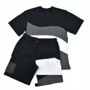 Conjunto de 2 Piezas de Verano para Hombre, Talla Grande, Estilo Urbano, Transpirable, de Poliéster y Algodón, Camiseta de Manga Corta y Pantalones Cortos, Ropa Casual de Playa - Product Image 6