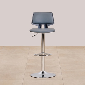 High <b>Back</b> Adjustable PU Leather Bar Chair Brown White Color Counter Height <b>Stool</b> Metal Base Contemporary Design Commercial Use - Product Image 2