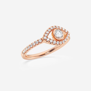 แหวนเพชรทรงกลม 1/2 กะรัต รูปดวงตาปีศาจ ประดับเพชรแล็บโกรว์ ดีไซน์หรูหรา สง่างาม เหมาะสำหรับเป็นเครื่องประดับแฟชั่นสำหรับผู้หญิง - Product Image 2