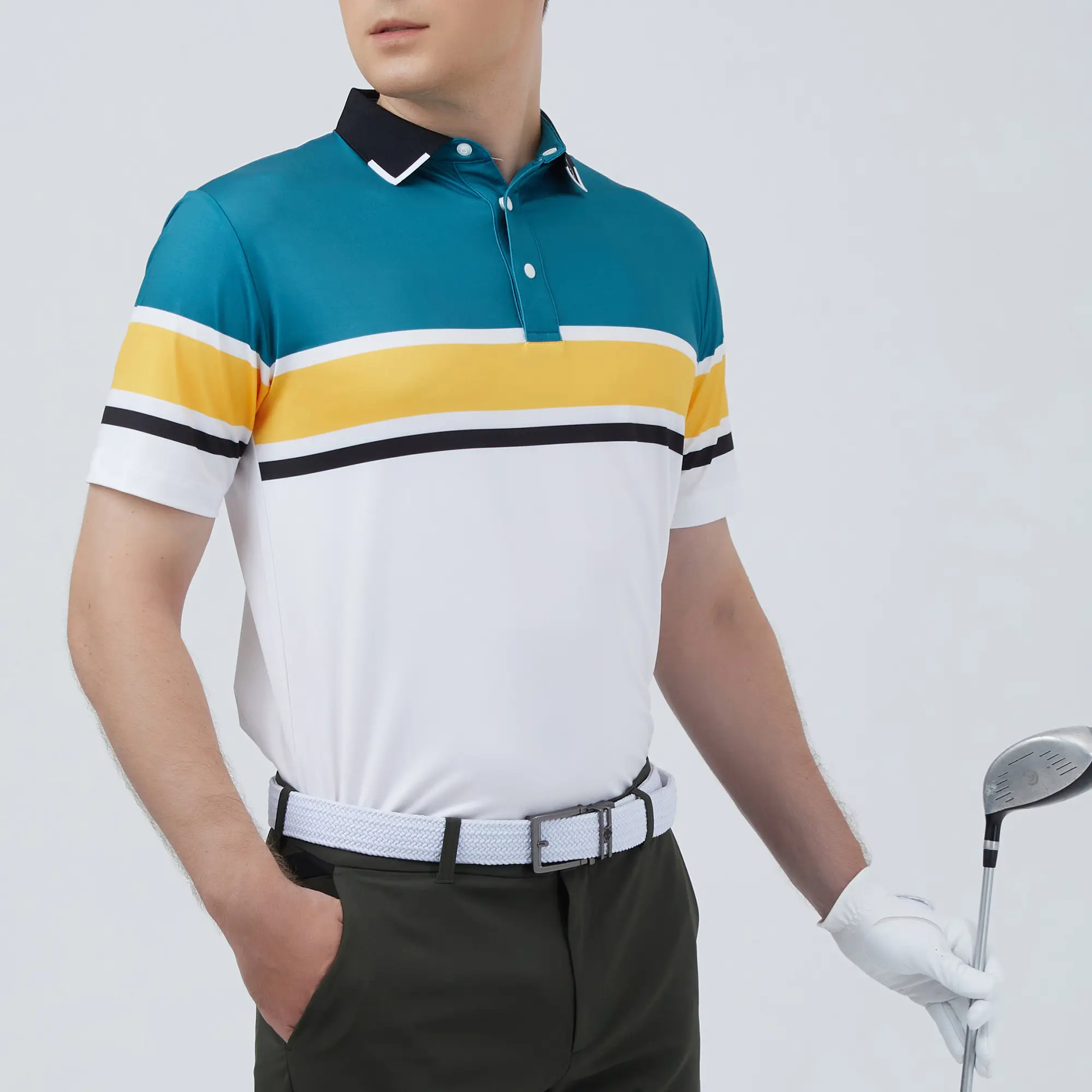 Hoogwaardig Op Maat Gemaakt Poloshirt Voor Heren: Bladkraag, Zakelijk Breisel, Sneldrogend, Ademend, Effen Kleur Golfshirt