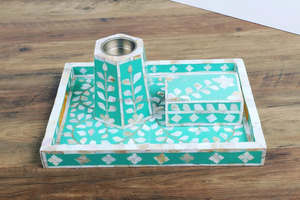 Porte-encens fait main MOP avec plateau décoratif Coffret cadeau Eid Ramadan - Product Image 2