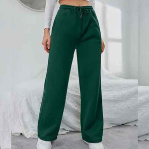 Women Casual High <b>Waist</b> Joggers Loose Fit Straight Leg Cotton <b>Trousers</b> <b>Elastic</b> <b>Waist</b> Drawstring Solid Color Pants Sportswear - Product Image 4