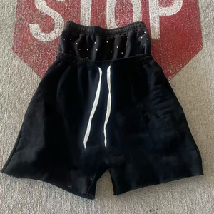 Custom Cotton Baggy Oversized High Quality Streetwear Double Waist Striped Summer Jogging <b>Shorts</b> For Men Wholesale - Product Image 2