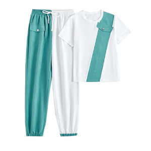 ชุดเซ็ตเสื้อยืดลำลองแฟชั่นใหม่พร้อมกางเกงจ็อกเกอร์สำหรับผู้ชาย ออกแบบโลโก้ได้ตามต้องการ เหมาะสำหรับวิ่งและออกกำลังกาย  แบบสองชิ้น สีสันตัดกัน  รับผลิตตามแบบ ODM สำหรับฤดูหนาว - Product Image 5