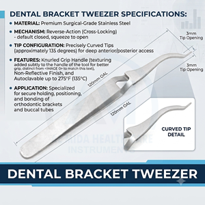 Pince à épiler orthodontique Al Mida Healthcare en acier inoxydable de qualité supérieure, classe II, pointes de précision durables et confortables - Product Image 6