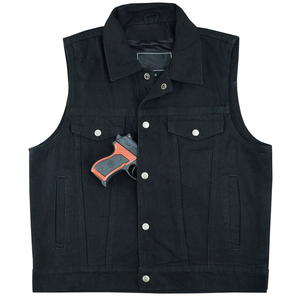 Gilet en jean noir de haute qualité pour homme, sans manches, style motard, gilet de club, streetwear personnalisé, veste en jean décontractée, grandes tailles - Product Image 4