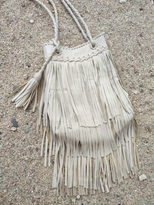 Premium Genuine Leather Fringe Handbag for Women – Vintage Boho Style Shoulder <b>Bag</b> with Tassels & <b>Studded</b> Detail - Product Image 3