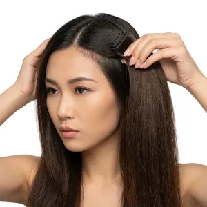 ผมต่อแบบเส้นตรงสีดำธรรมชาติแท้จากอินเดีย ชนิด Remy  ความหนาแน่น 100%  ความยาวเต็มเส้น  สามารถปรับแต่งได้ - Product Image 2