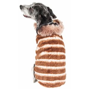 Abrigo de Visón para Perro con Estampado de Tiramisú Luxe Tira Poochoo, Ropa Elegante para Mascotas - Product Image 3