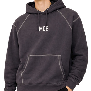 เสื้อฮู้ดแขนแร็กแลนเย็บตะเข็บตัดกัน ผ้าฝ้ายฟลีซทรงโอเวอร์ไซส์ สตรีทแวร์ พิมพ์โลโก้ได้ตามสั่ง หนานุ่ม น้ำหนักมาก รับผลิตจำนวนมากแบบ OEM - Product Image 2