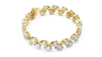 Bracelet de luxe en or jaune 10 carats avec diamant de laboratoire en forme de poire de 26,52 carats, certifié IGI, 20,35 g, bijoux fins unisexes