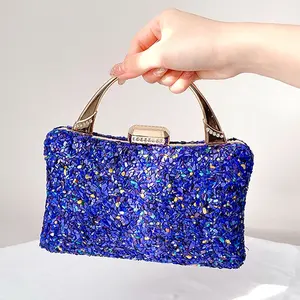 2023 Mini Banket Clutch Portemonnee Mini Bruiloft Portefeuilles Met Ketting Nieuwe Vrouwen Full Side Kleurrijke Stenen Avond Handtas