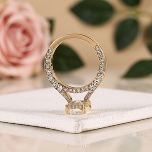 Anillo de Compromiso de Plata de Ley 925 con Moissanita Corte Radiante VVS, Anillo de Boda Floral Vintage Chapado en Oro de 18K para Mujer, Aniversario - Product Image 4