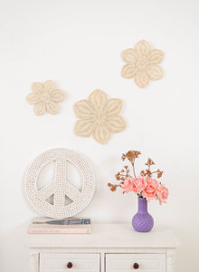 Daisy Flower <b>Wall</b> <b>Decor</b> Set of 3 Handmade Rattan <b>Wicker</b> Boho Nursery <b>Wall</b> Hanging Kids Room Girl Bedroom Baby Room Decoration - Product Image 5