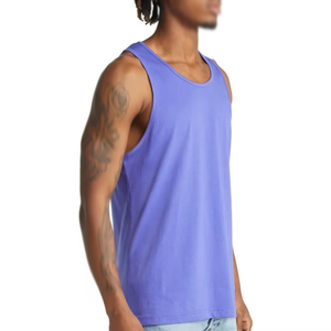เสื้อกล้ามแขนกุดสีทึบสำหรับผู้ชาย O-Neck เสื้อกั๊กถักลำลองสีม่วง - Product Image 1