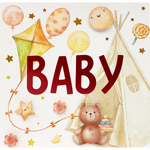 Tarjeta de felicitación hecha a mano con diseño de oso y tienda de campaña para baby shower - Material de papel - Product Image 1