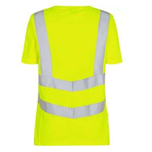 Camiseta de Seguridad de Alta Visibilidad Amarilla de Poliéster con Franjas Reflectantes, Manga Corta, Cuello Redondo, Ropa de Trabajo Resistente al Viento para Hombre - Product Image 2
